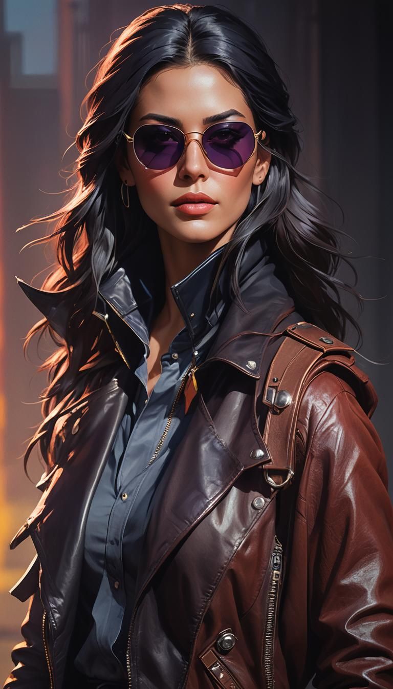 Elegant Cyberpunk Goddess