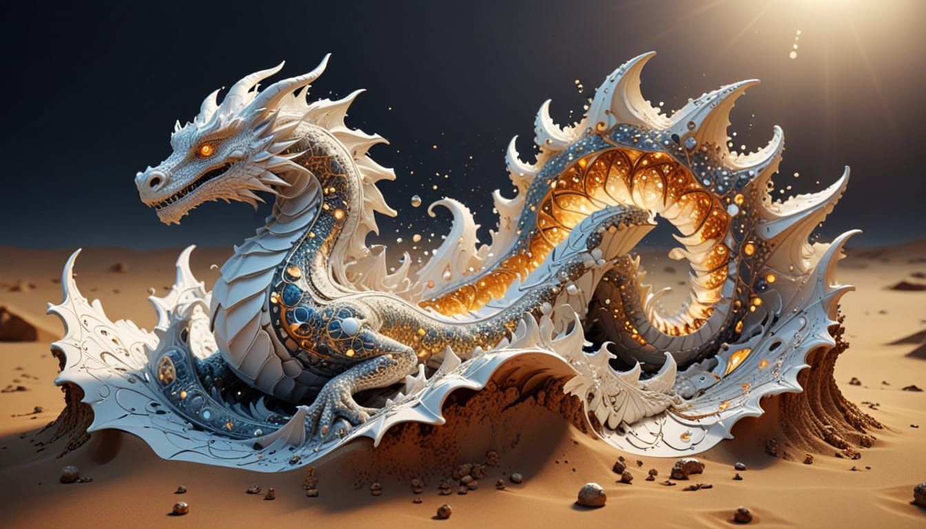 Dreamy Stardust Dragon on Mushroom Bed