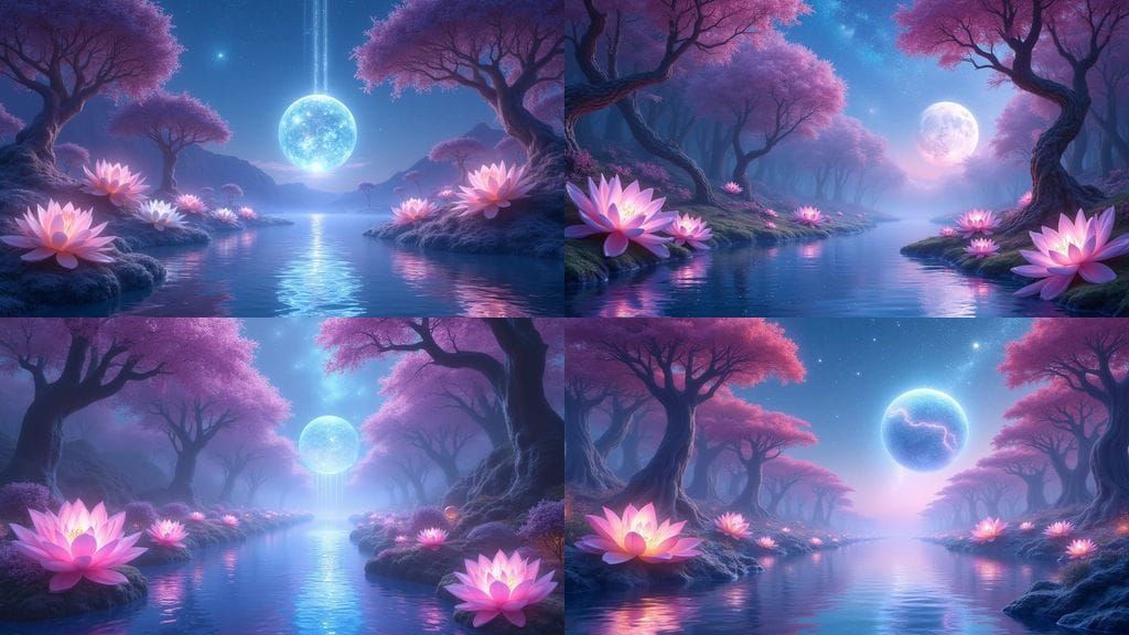 Enchanted River Dreamscape Under Starlit Sky