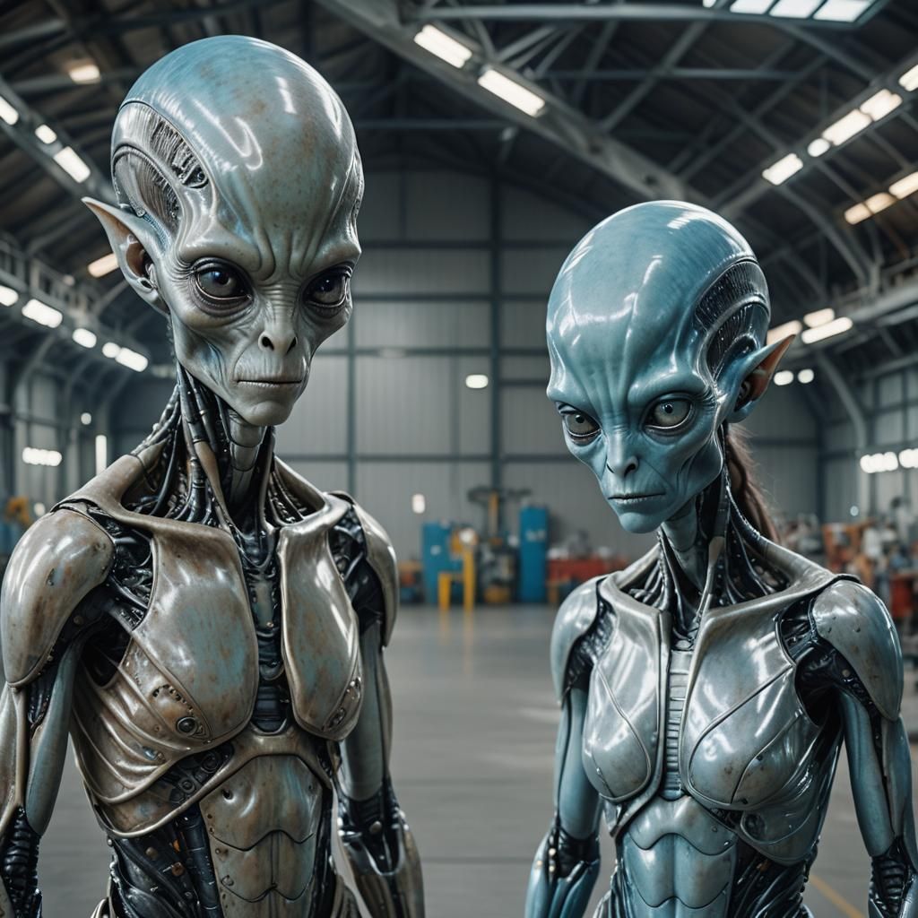 Ethereal Alien Portrait in Metallic Color Scheme