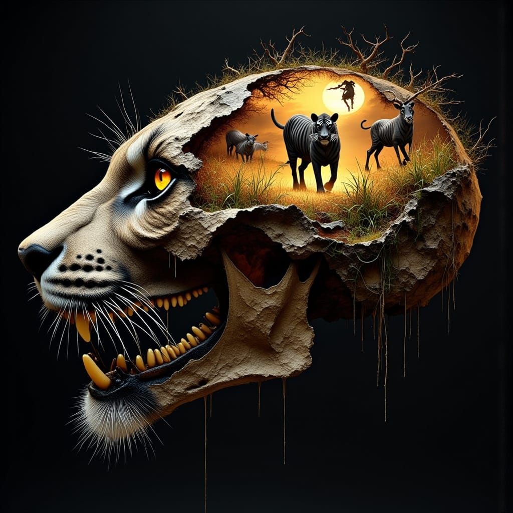 Tiger's Mind: Photorealistic Visions of Primal Memories