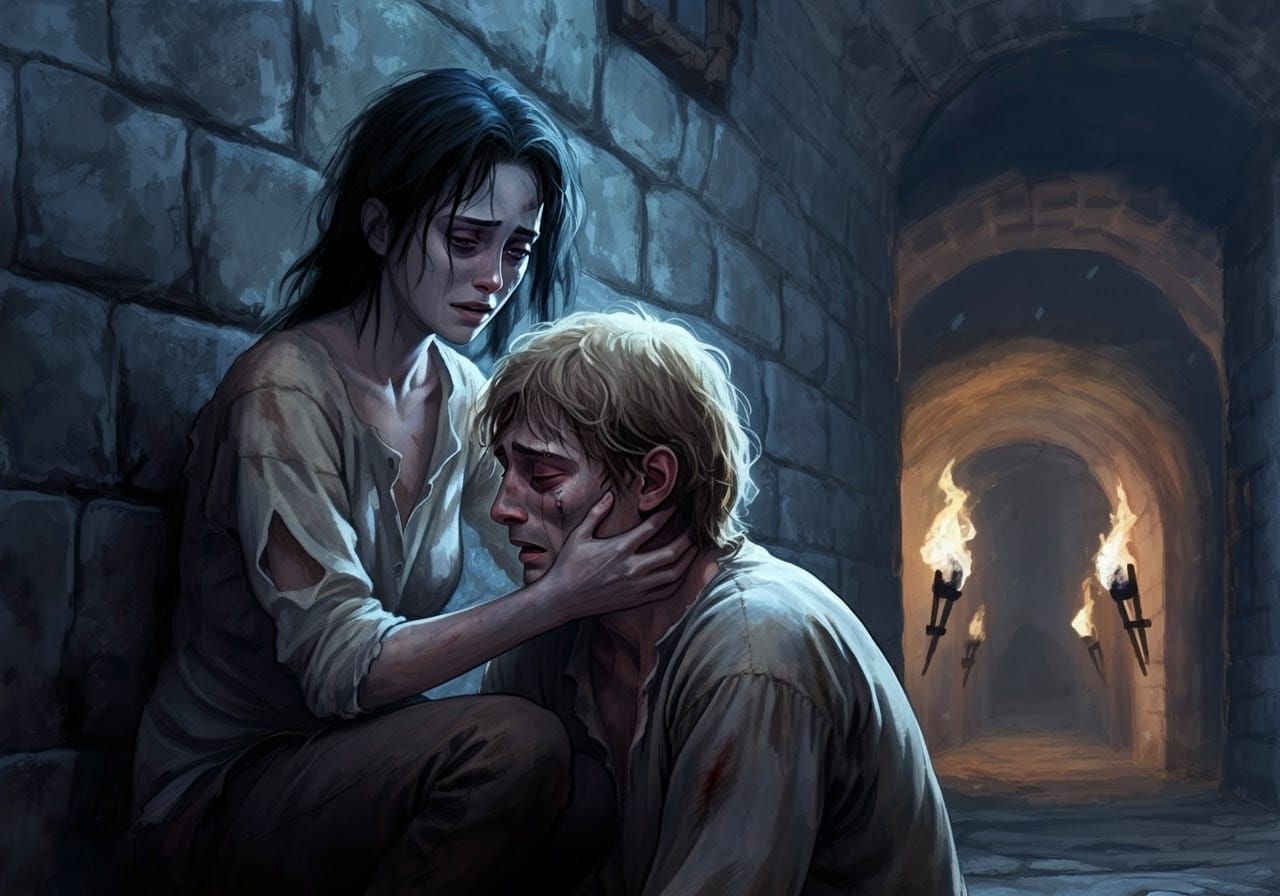 A Gently Reassuring Moment in a Desolate Prison Dungeon