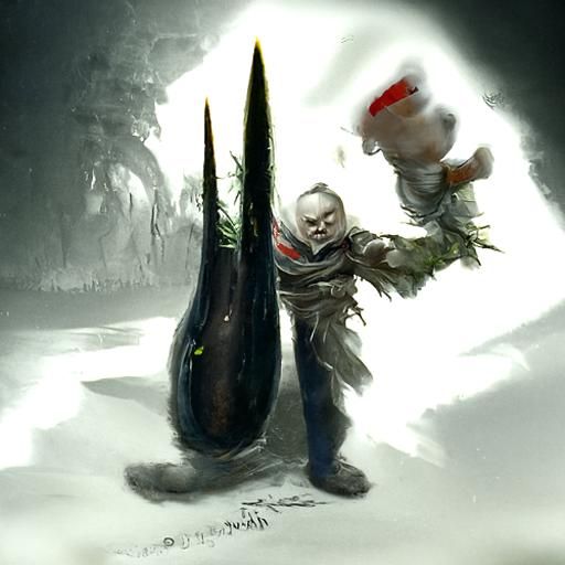 Gnome Attacks Parsnip Elon Musk, Sinister Art
