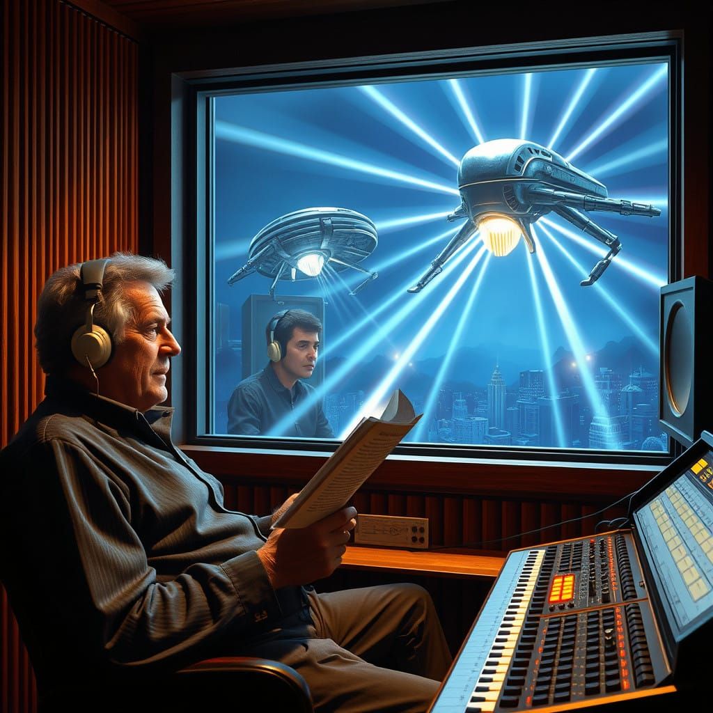 Richard Burton in 1970s Recording Studio, Narrating Sci-Fi E...