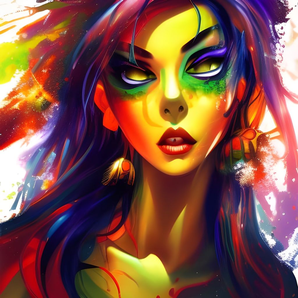 Hyperrealistic Portrait with Dramatic Lighting and Colorful ...