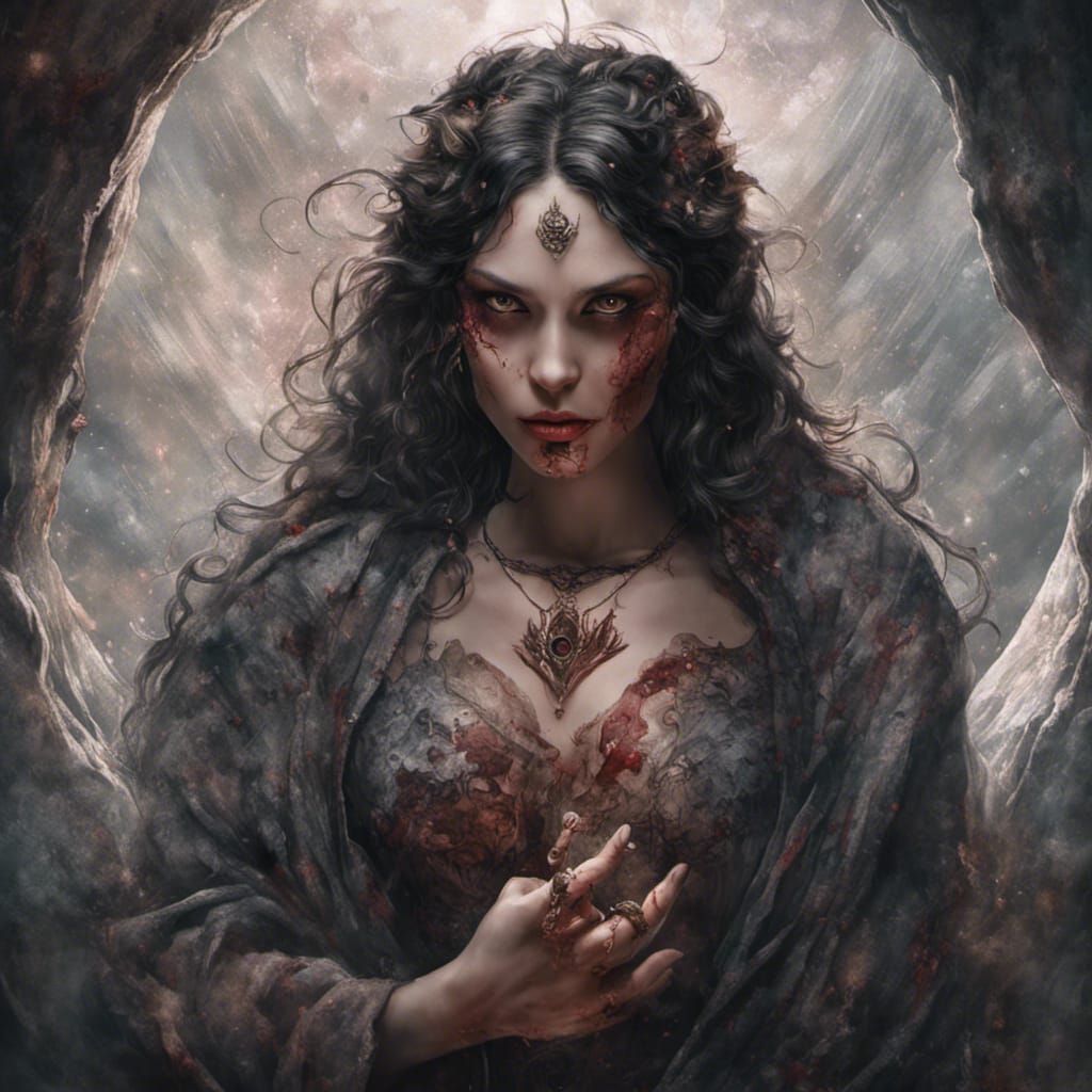 Lilith: Vicious Demon with Trapped Man, Digital Art