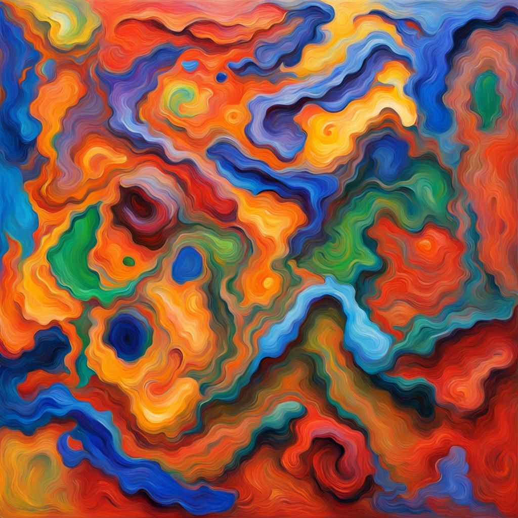 Abstract 3D Render in Expressionist Impasto Style