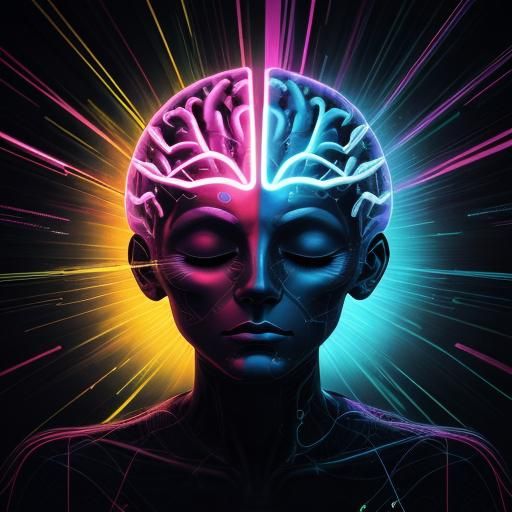 Neon Brain Telepathy in Psychic Surrealism