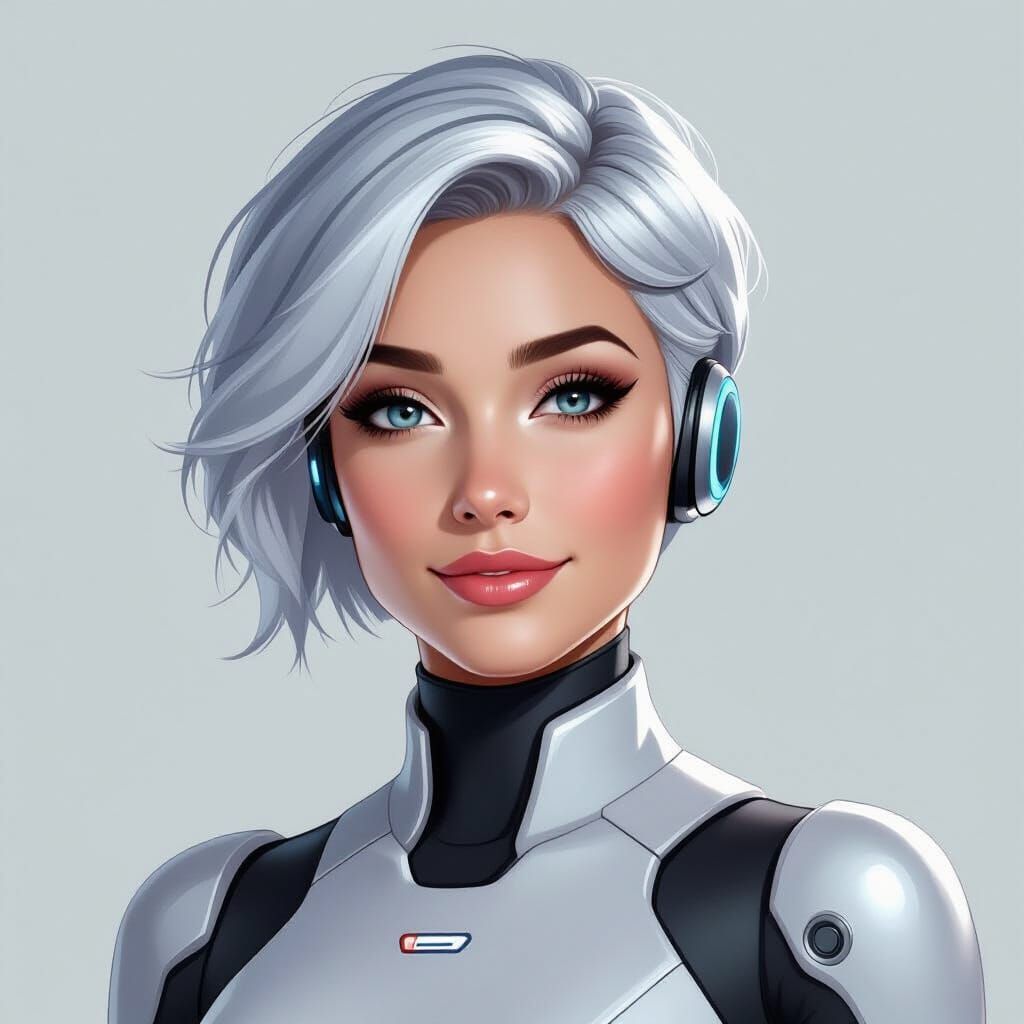 Friendly AI Assistant Avatar in Minimalist Style