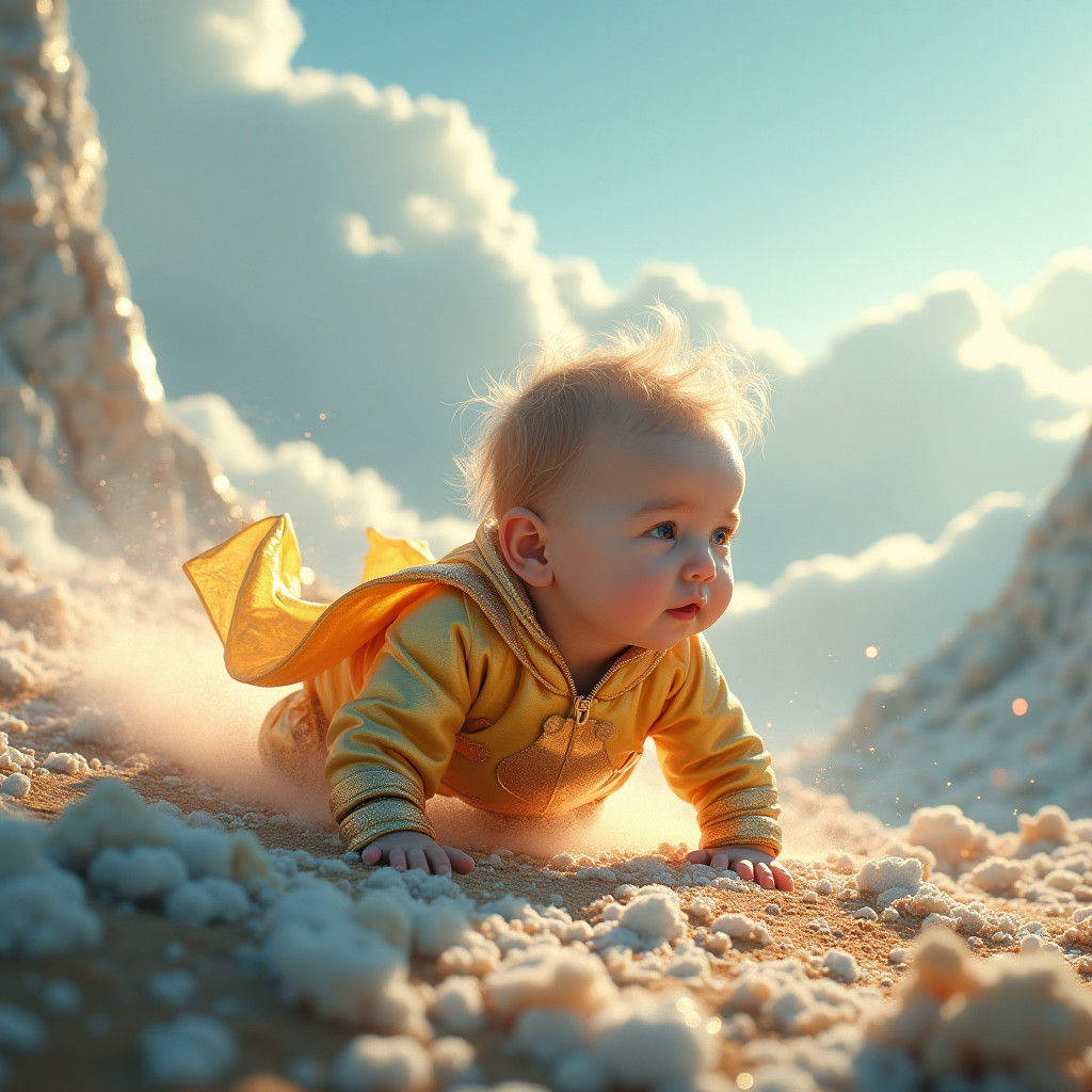 Baby Superhero Crawling at Supersonic Speed