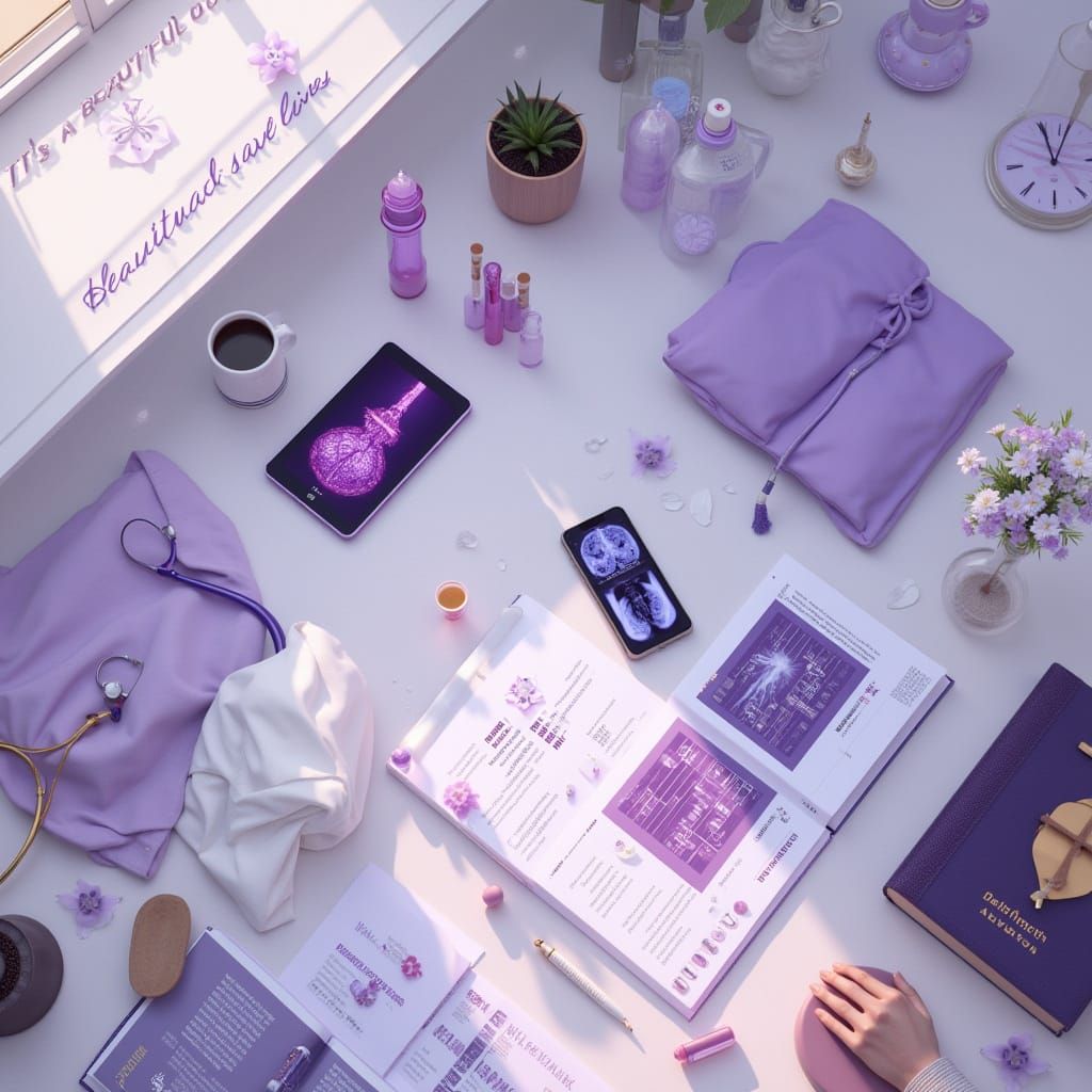 Serene Medical Oasis in Elegant Digital Art