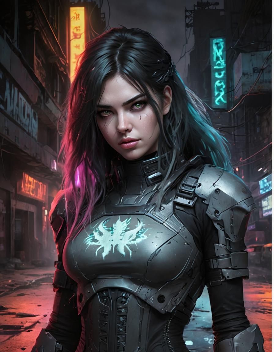 Album Cover Post-Apocalyptic Cyberpunk Grunge Art