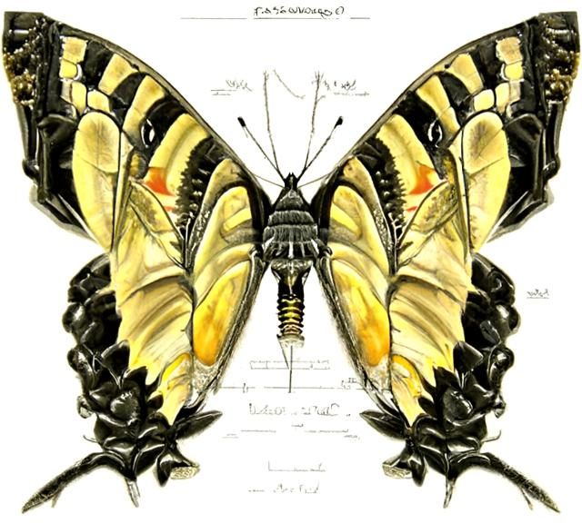 Swallowtail Butterfly: Entomological Illustration in Detaile...