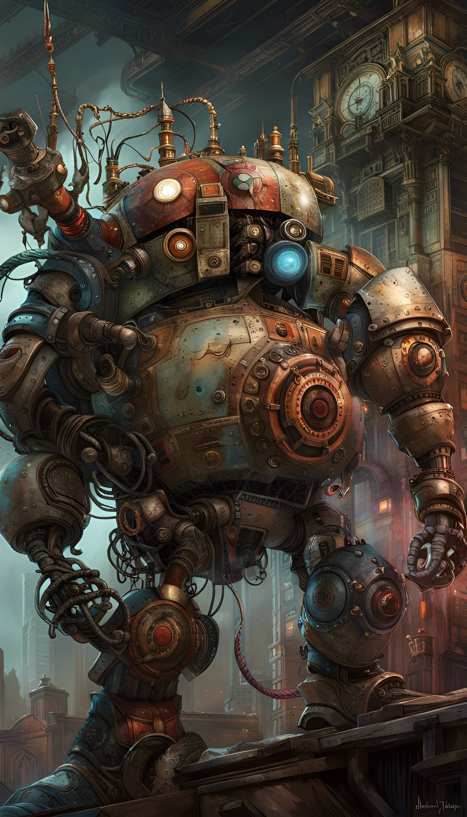 Funny Robot: Maximalist 8k Resolution Concept Art