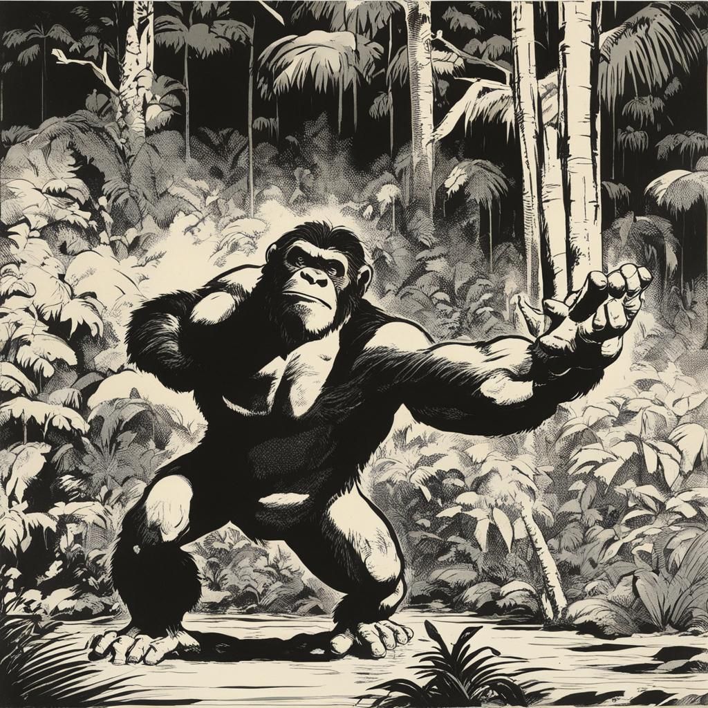 Tarzan the Ape Alex Toth, comic book art, perfect, smooth