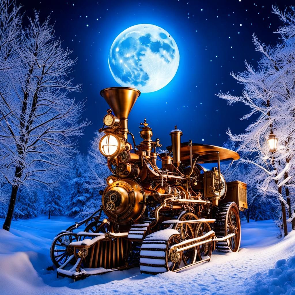 Steampunk Winter Wonderland Under Harvest Moon
