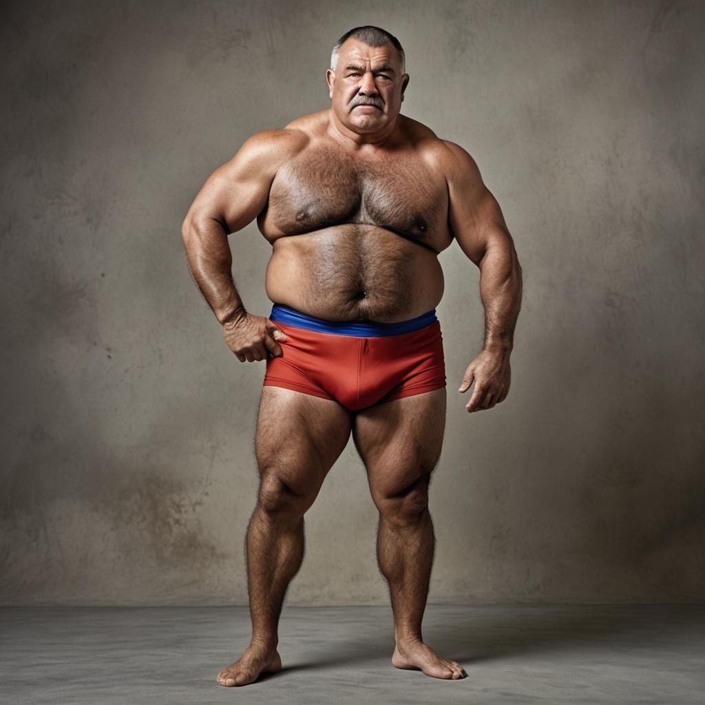 Hyperrealistic Portrait of a Confident Wrestler in Studio