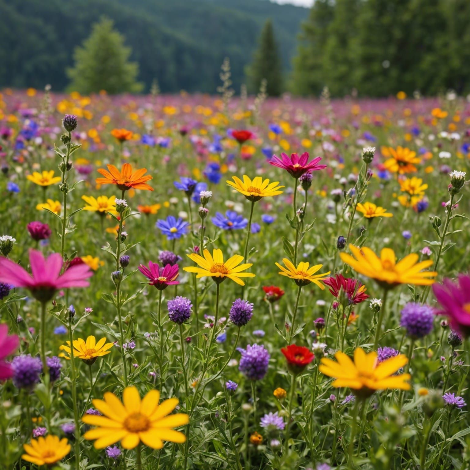 Field of colorful wildflowers