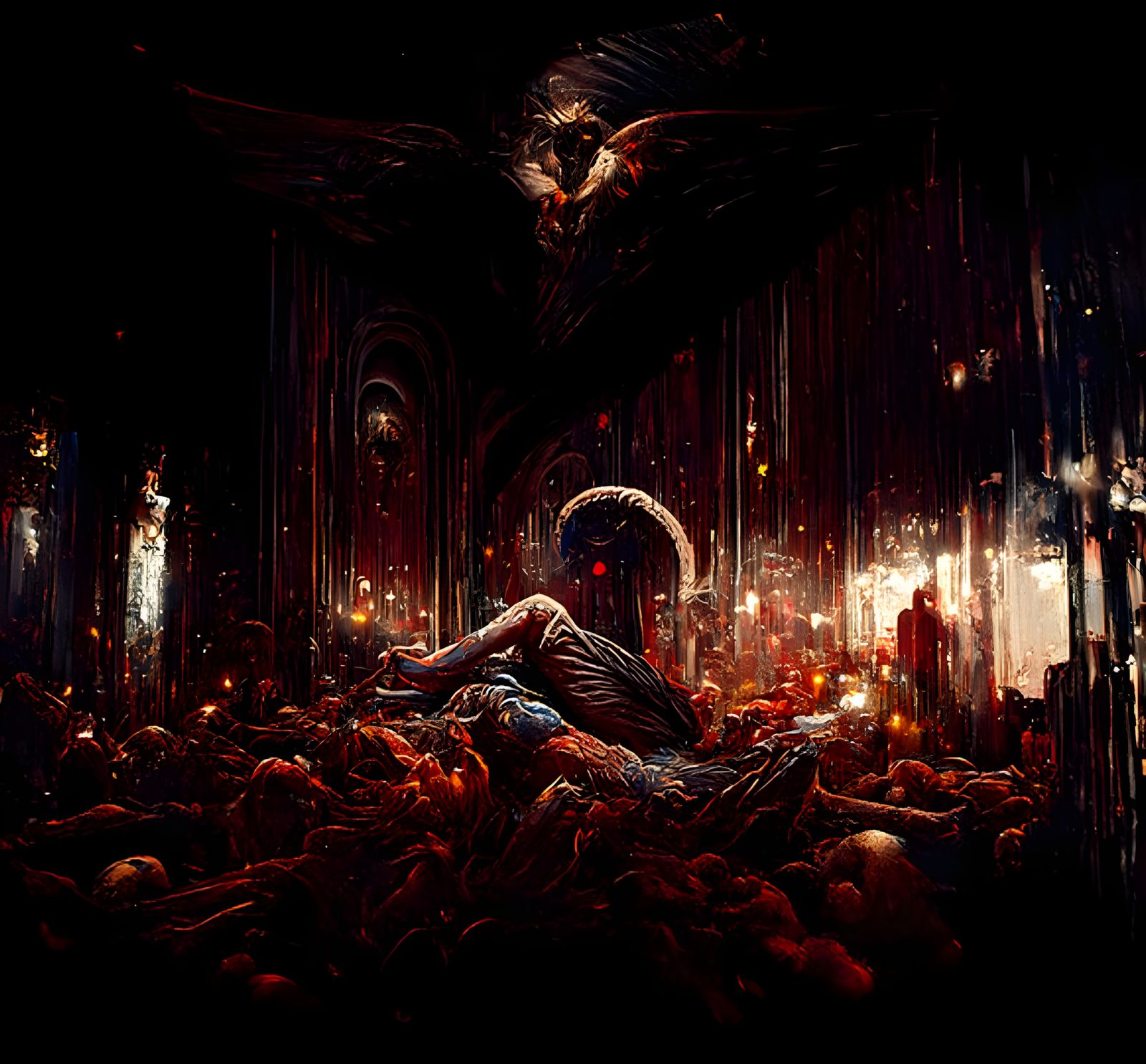 Fallen Angel Lucifer in Film Noir Style