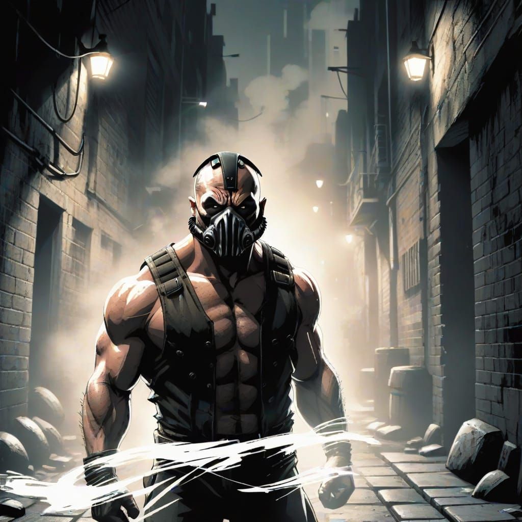 Bane in Dark Alley Comic Art