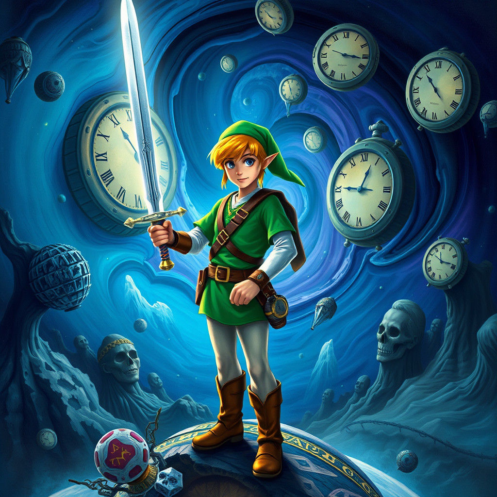 Link in a Surrealist Zelda Landscape