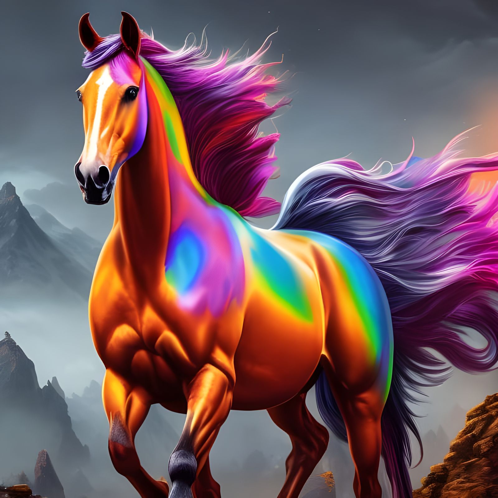 rainbow horse