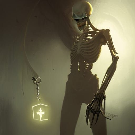 Sinister Skeleton Key in Fantasy Art Style
