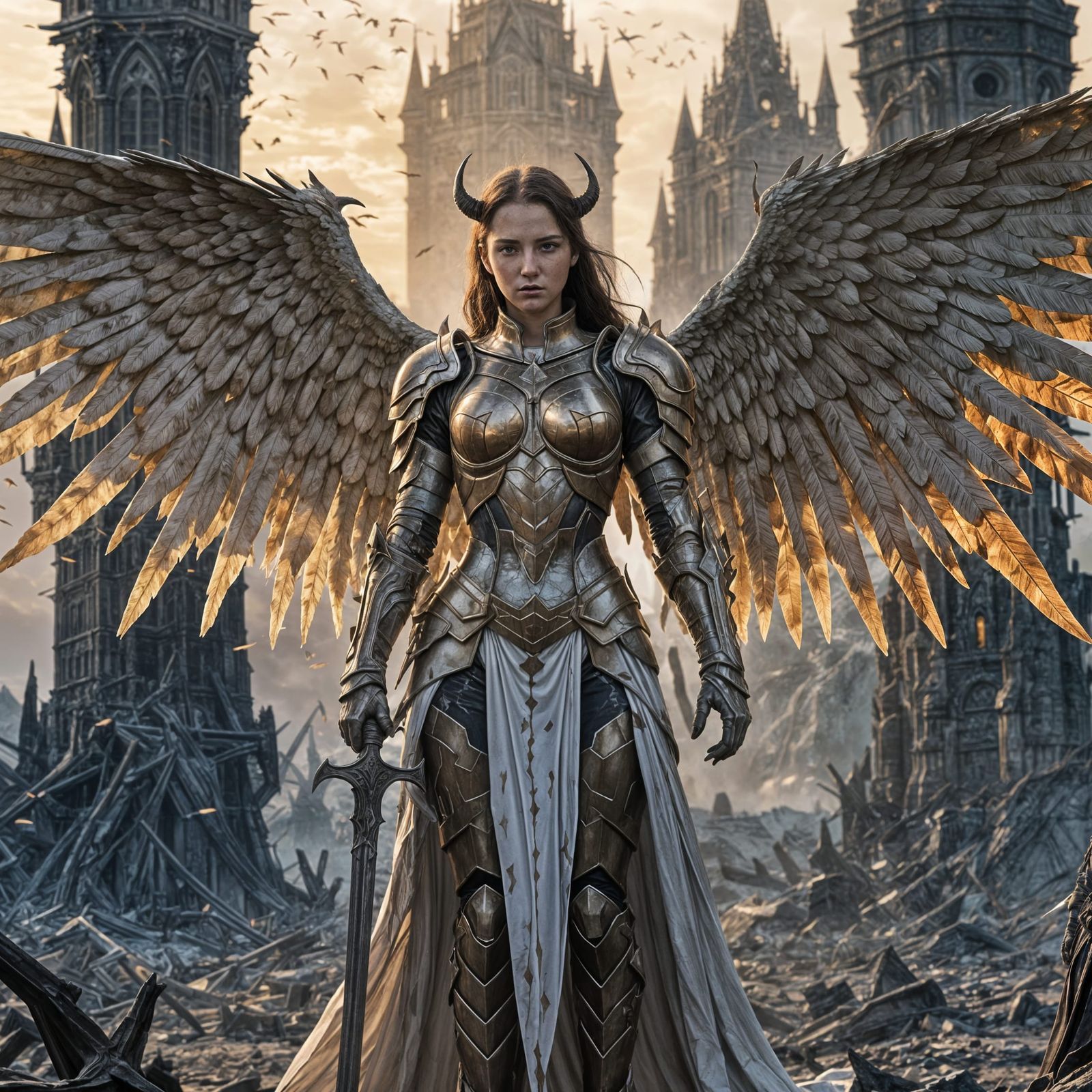 Angel vs Demon on Devastated Plain