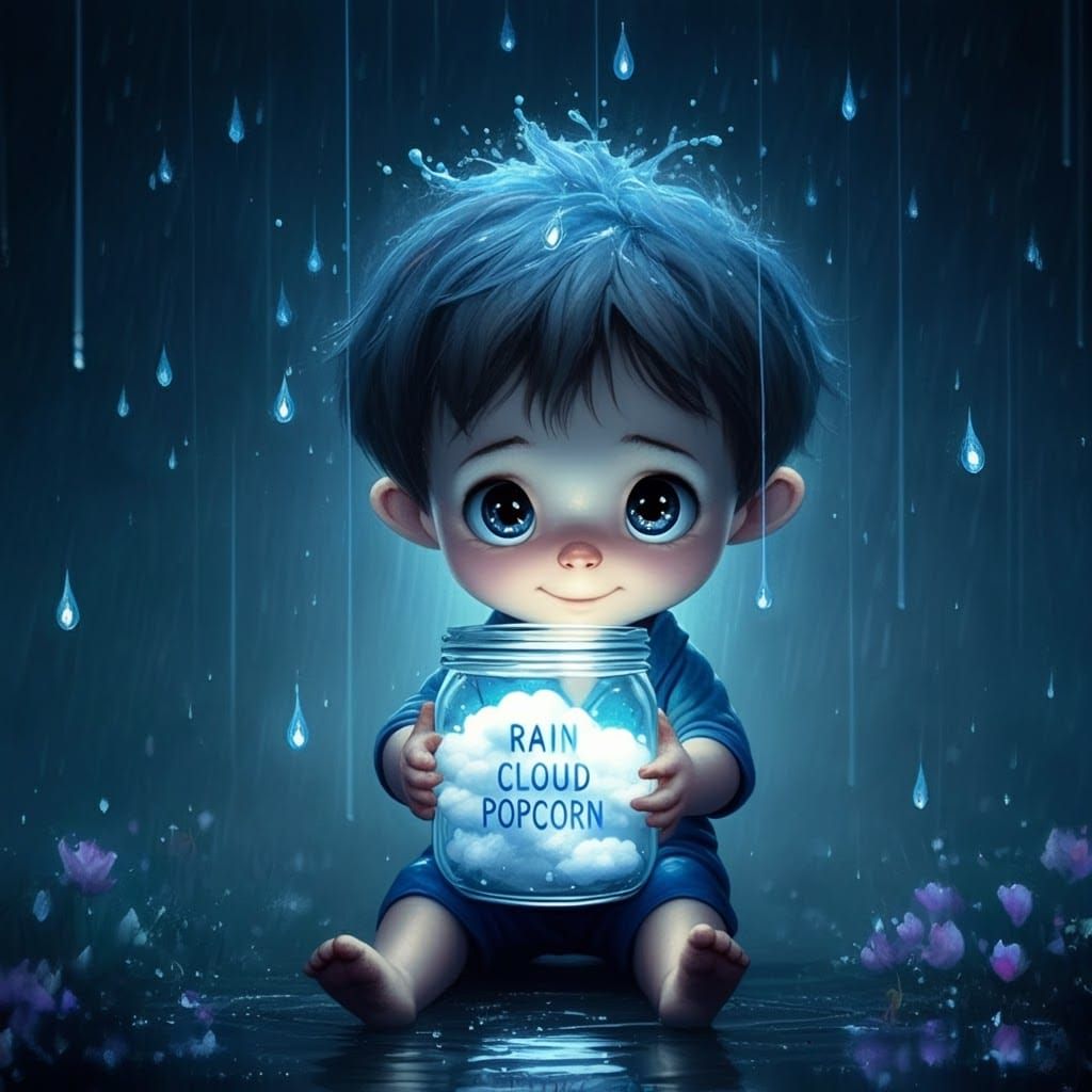 A Jar Of Rain Cloud Popcorn