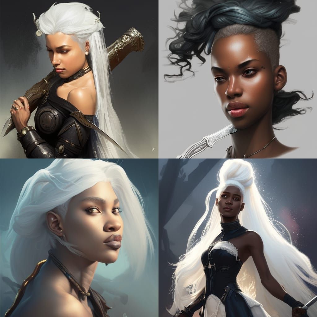 Black Princess with Sword: Hyperdetailed Concept Art