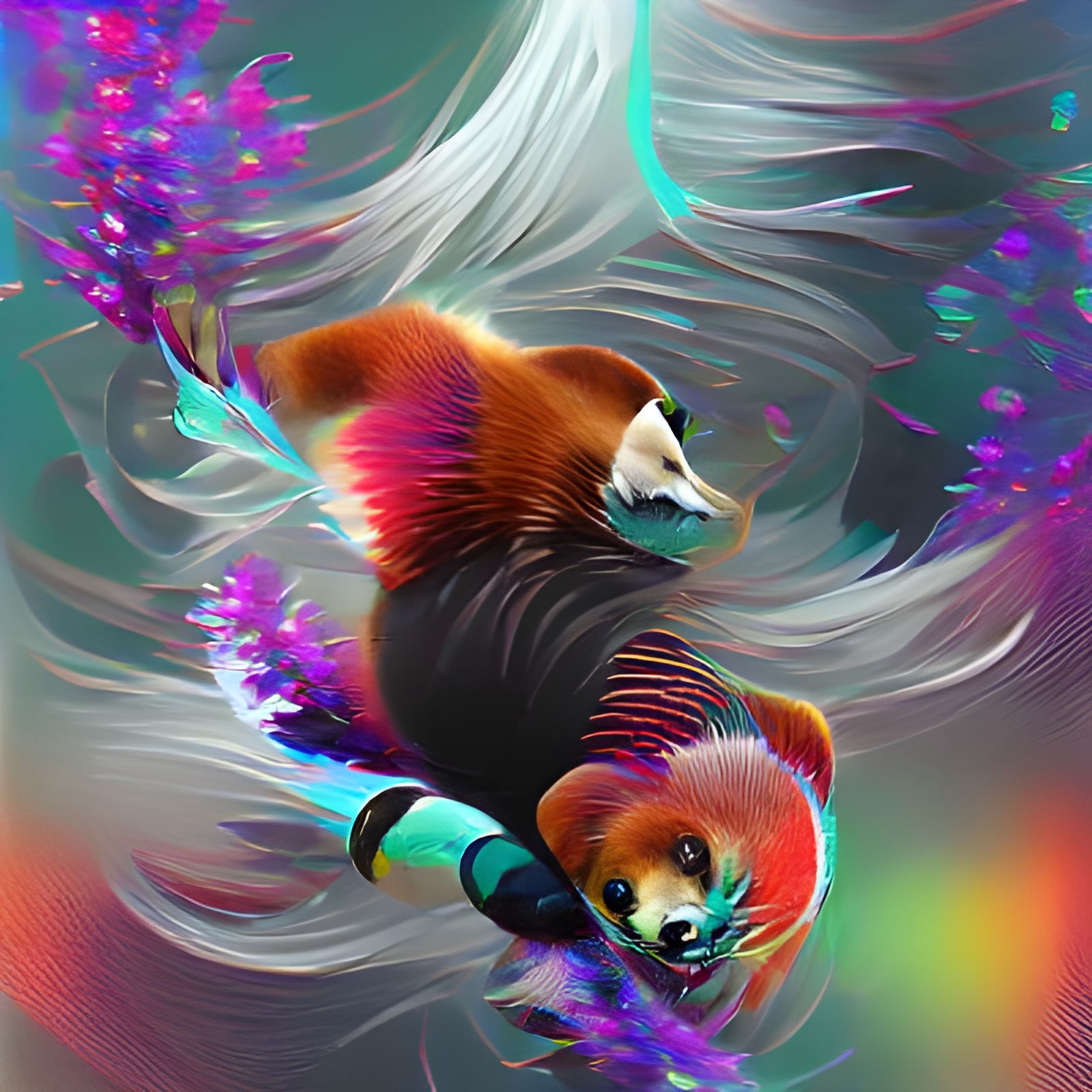 Mischievous Red Panda on Fantasy Island