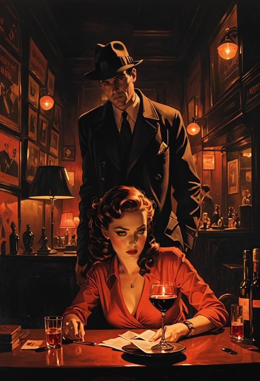 Noir Night Scene of Danger and Secrets