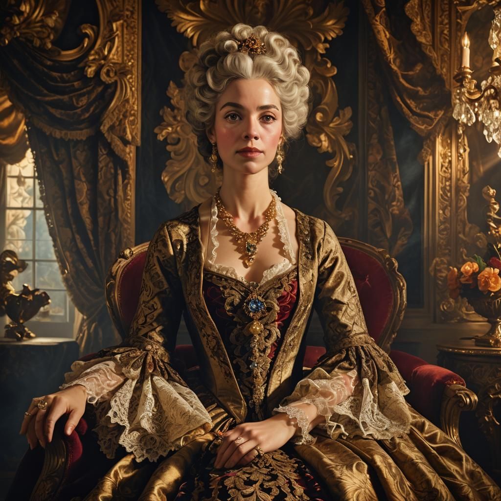 Baroque Portrait of 18th Century Socialite