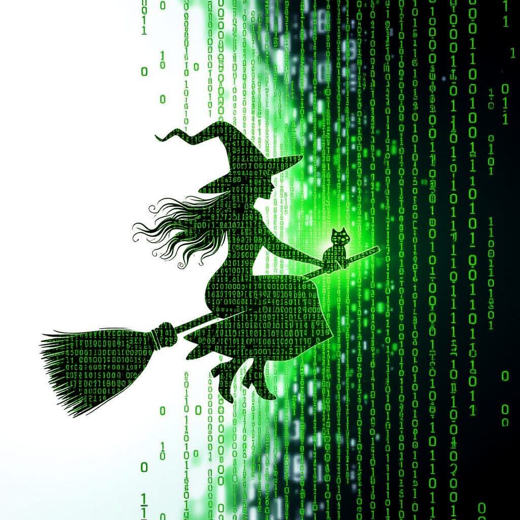 Holographic Witch in Binary Art