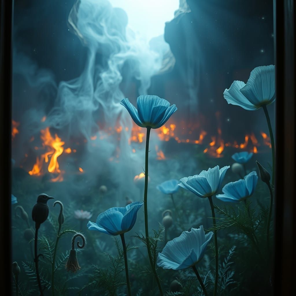 Surreal Desert Bloom in Cosmic Infinity