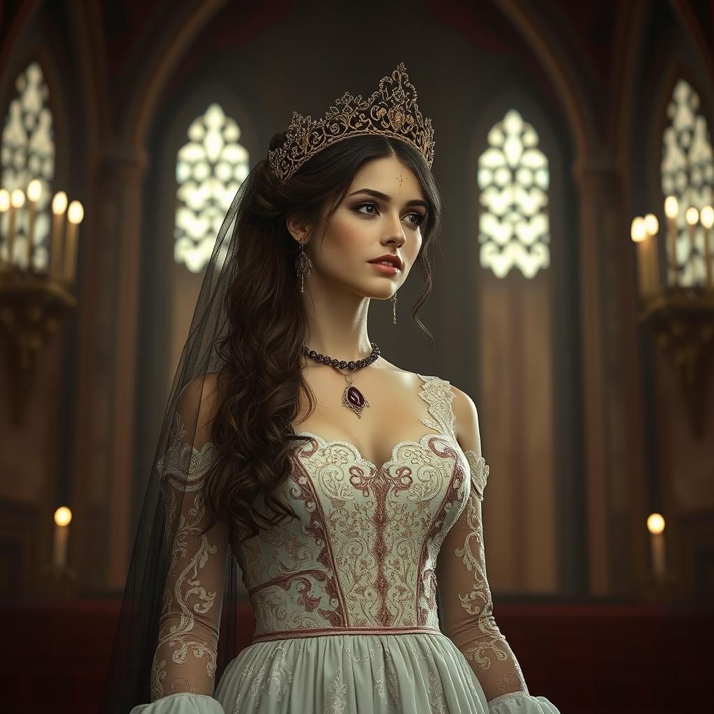 Medieval Horror: Bridesmaid Portrait with Filigree Details