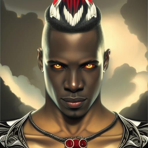 Handsome Vampire Portrait in Art Nouveau Style