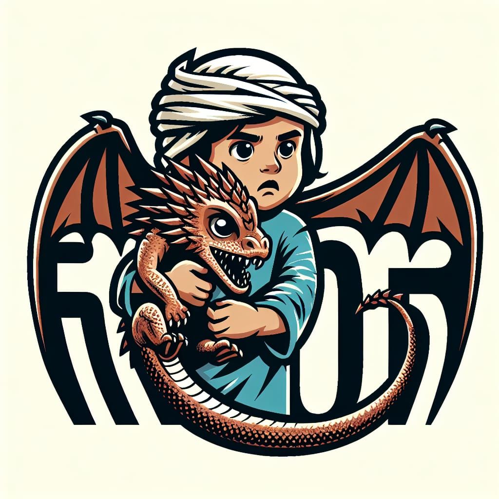 Boy Comforts Frightened Dragon with Comic Book ROAR