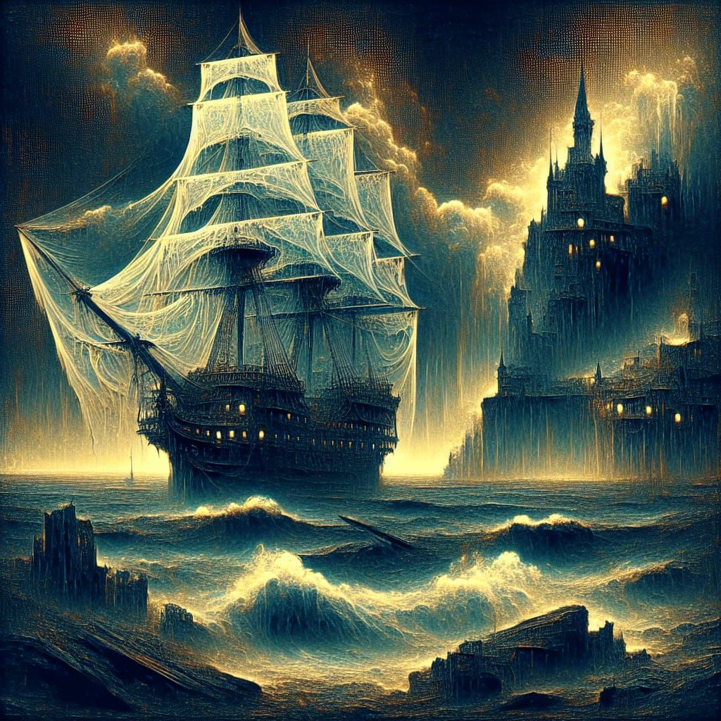 Sinister Ghost Ship Docks on Pirate Island