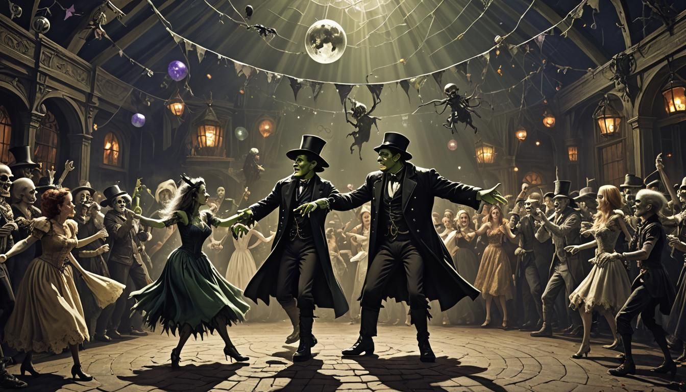 Halloween Dance-Off Under the Moonlight