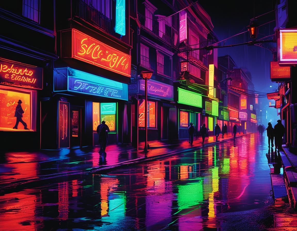 Neon Cityscape at Night