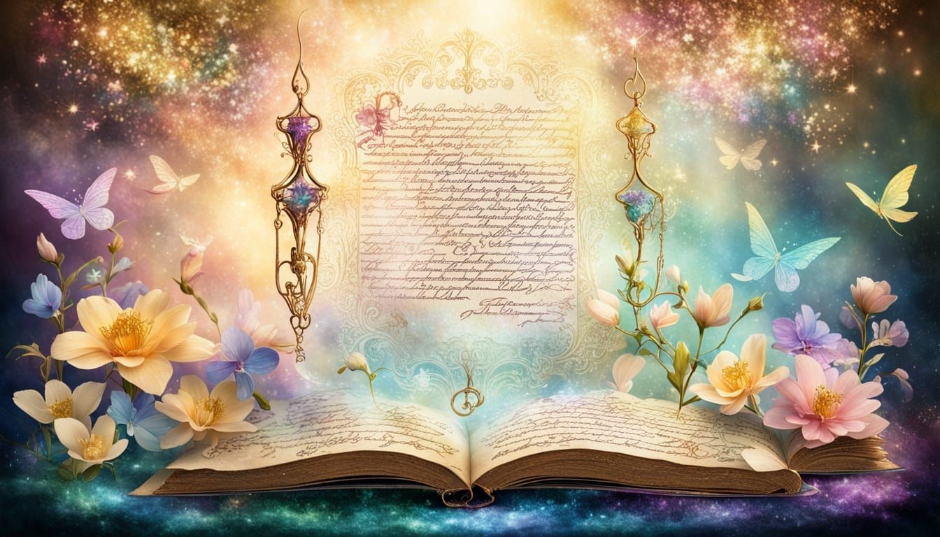 Ethereal Libra Scales in Whimsical Holographic Fantasy