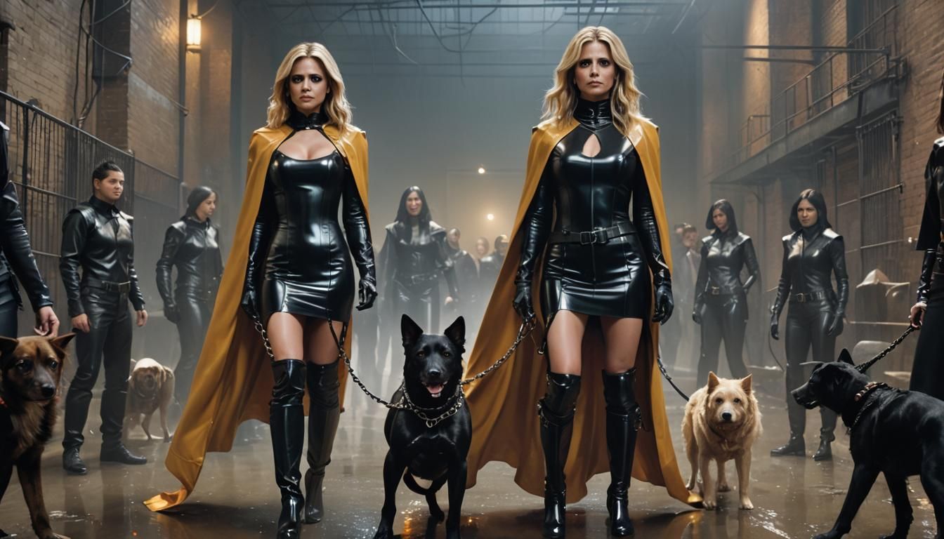 Domineering Figure in Dystopian Cityscape