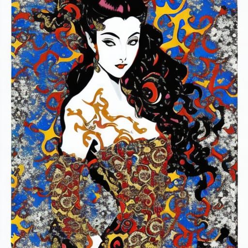 Manga Portrait in Style of Jackson Pollock