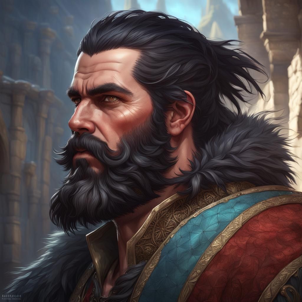 Dark Fantasy Portrait: Massive Man with Beard