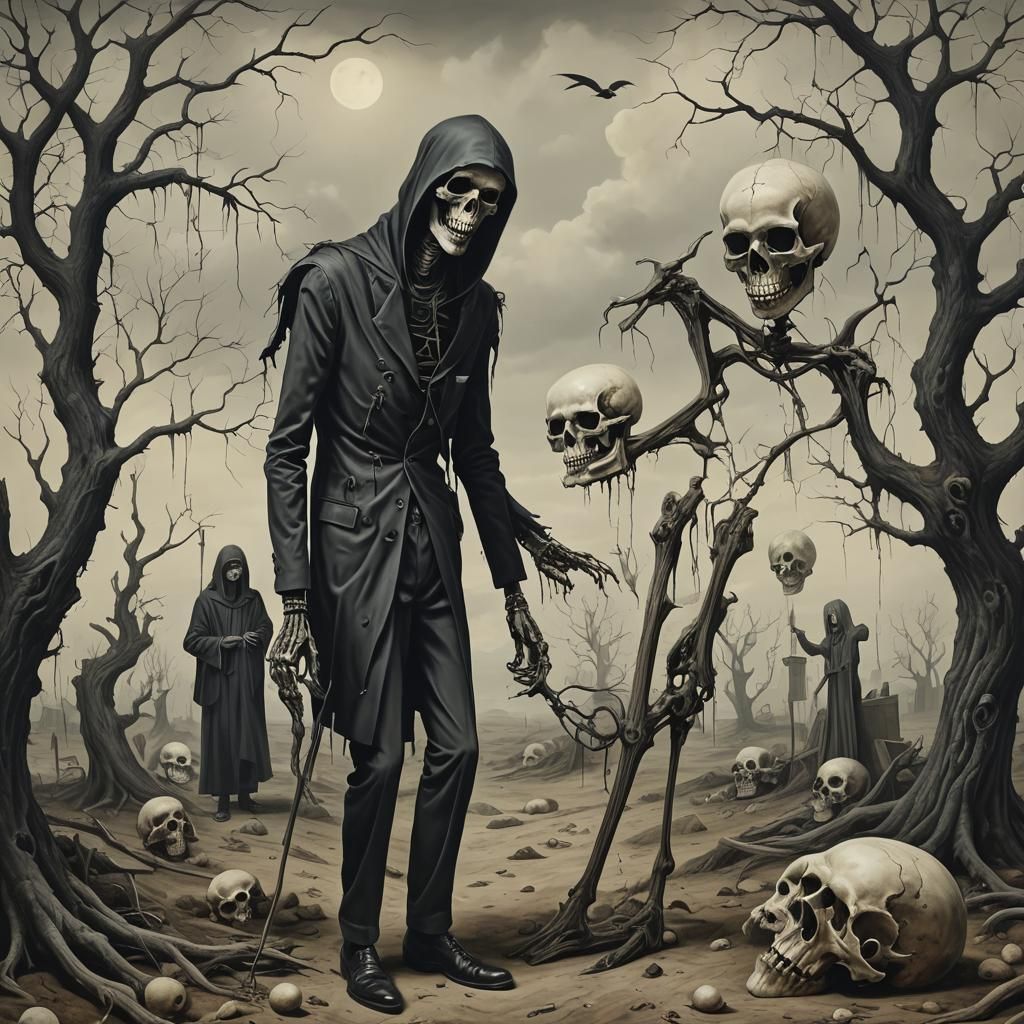 Surreal Stygian Scene: Joking with Death