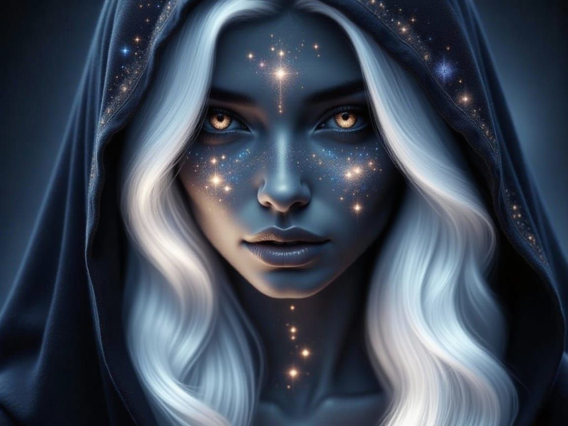 Mysterious Woman Portrait With Inner Glow
