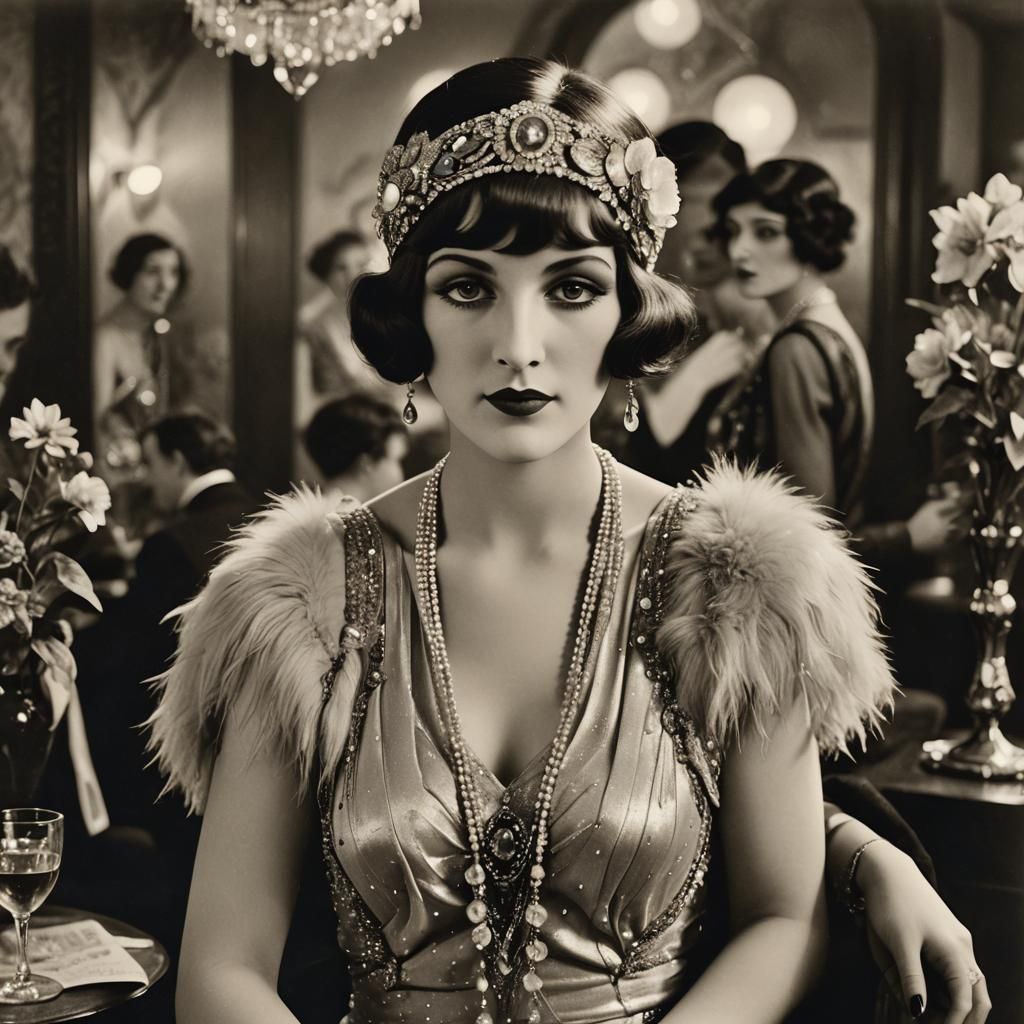 Flapper in Speakeasy: Vintage Photograph in Frahm Style