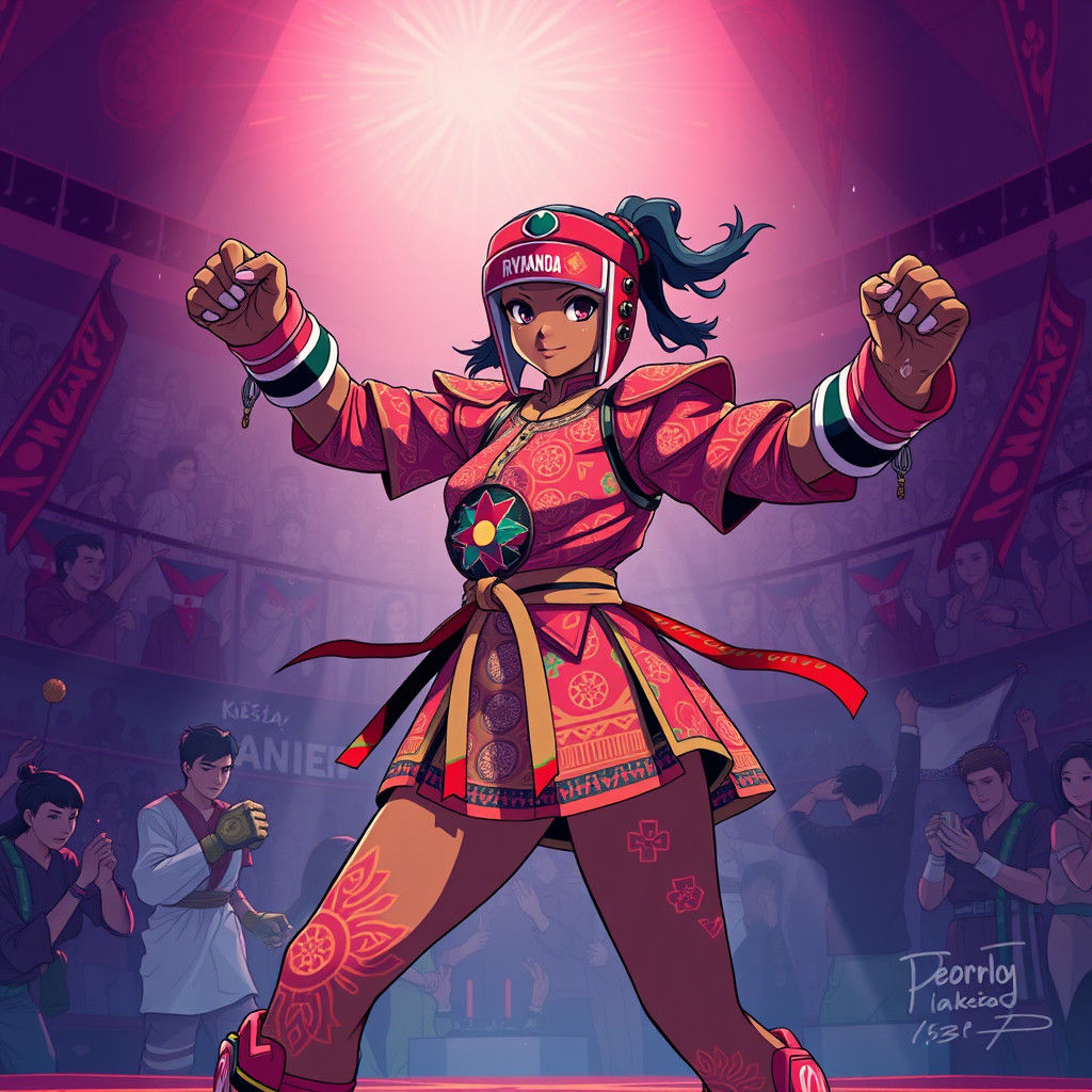 Rwandan Girl Wins Fighting Tournament in Manga Style