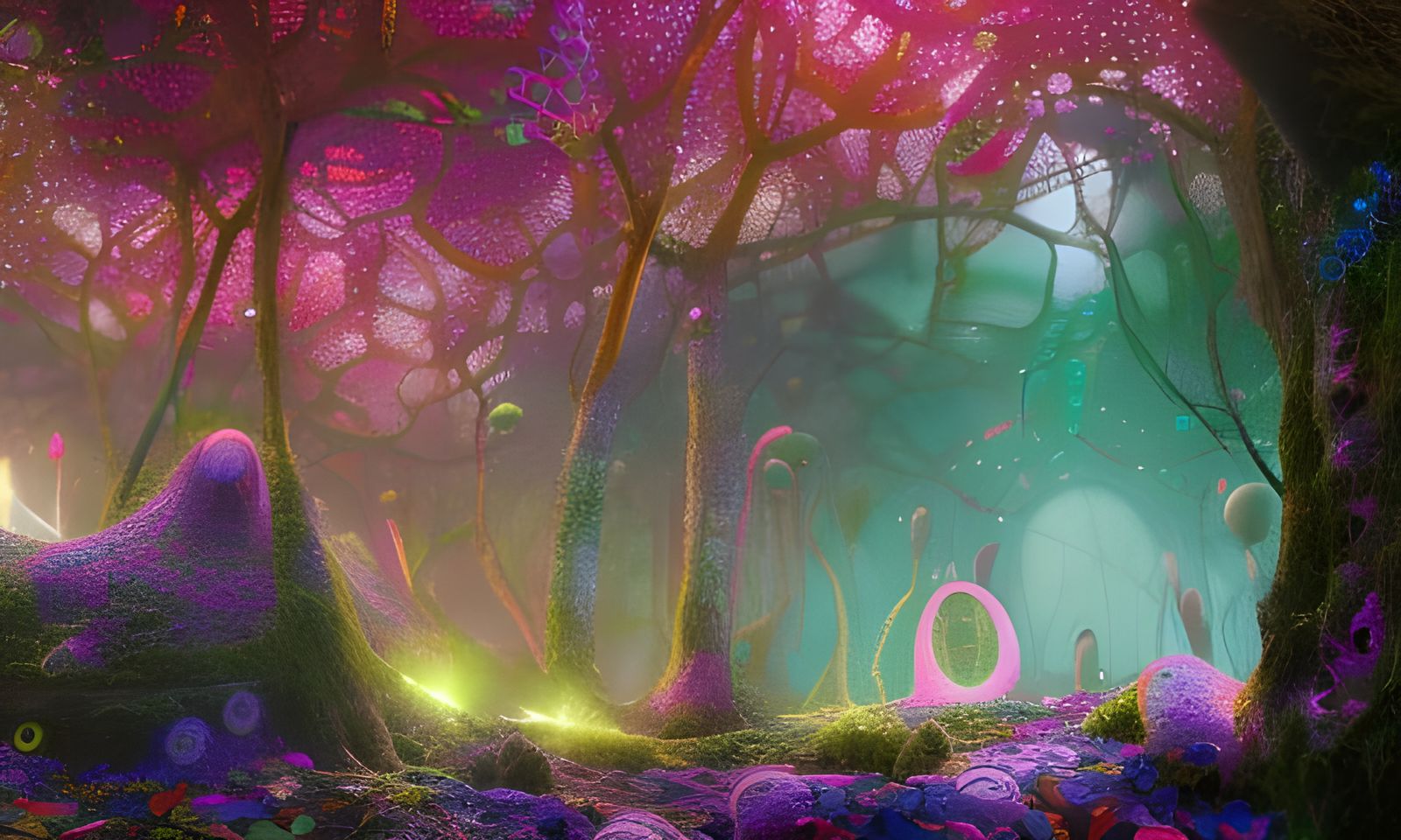 Fantastic World of Neon Mushrooms